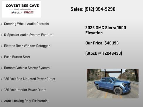 New 2026 GMC Sierra 1500 Elevation w/ Preferred Package RWD image 30