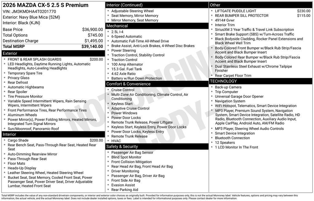 New 2026 MAZDA CX-5 2.5 S w/ Premium Package AWD/4WD image 3