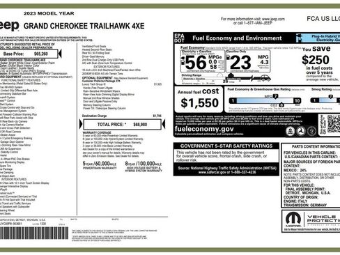 Used 2023 Jeep Grand Cherokee Trailhawk w/ Luxury Tech Group III AWD/4WD image 3