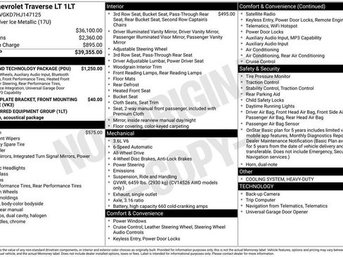 Used 2017 Chevrolet Traverse LT w/ Style and Technology Package image 3