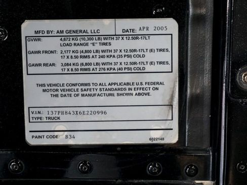 Used 2006 HUMMER H1 4-Door Wagon AWD/4WD image 20