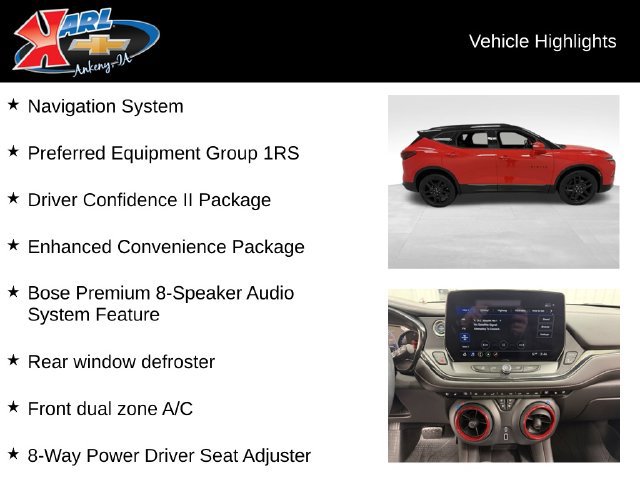 Certified 2023 Chevrolet Blazer RS w/ Driver Confidence II Package AWD/4WD image 2