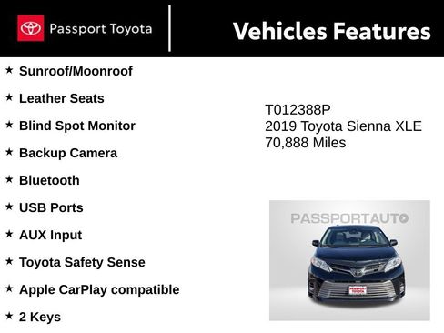 Used 2019 Toyota Sienna XLE image 9