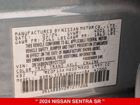 Used 2024 Nissan Sentra SR w/ SR Premium Package FWD image 41