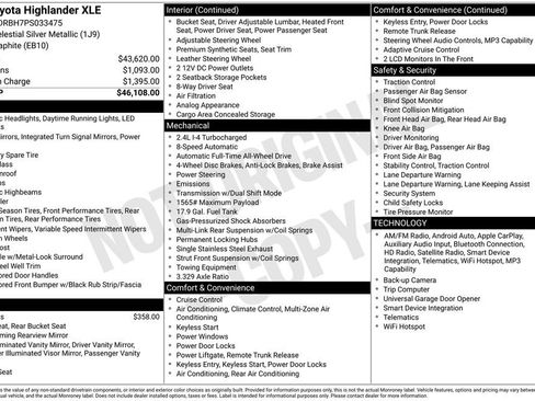 Used 2023 Toyota Highlander XLE AWD/4WD image 28