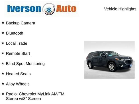 Used 2018 Chevrolet Traverse LT w/ LPO, Floor Liner Package AWD/4WD image 2