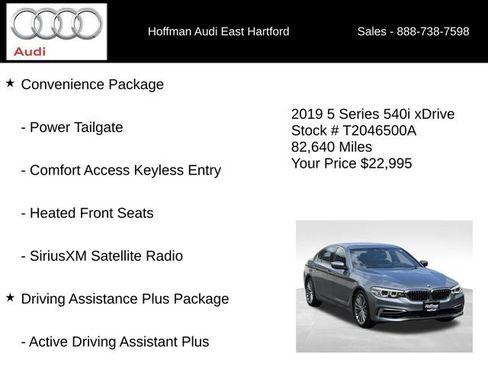 Used 2019 BMW 540i xDrive w/ Premium Package AWD/4WD image 6