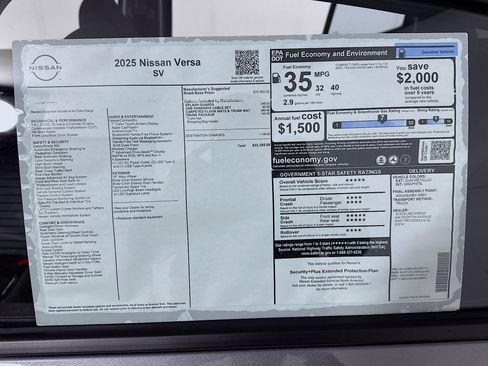 Used 2025 Nissan Versa SV w/ Trunk Package image 3