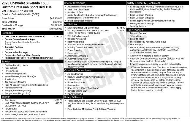 Used 2023 Chevrolet Silverado 1500 Custom w/ LPO, Dark Essentials Package RWD image 29