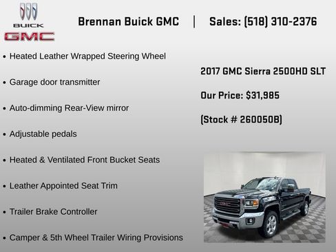 Certified 2017 GMC Sierra 2500 SLT w/ Driver Alert Package AWD/4WD image 24