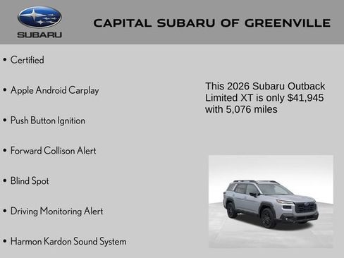Certified 2026 Subaru Outback Limited XT w/ Premium/Limited Plus Package AWD/4WD image 9