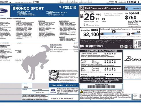 Used 2024 Ford Bronco Sport Heritage w/ Heritage Convenience Package image 15