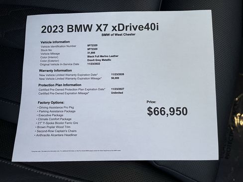Certified 2023 BMW X7 xDrive40i w/ Executive Package image 18