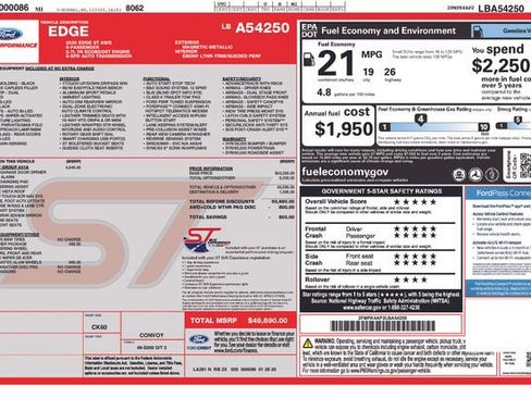Certified 2020 Ford Edge ST w/ Equipment Group 401A AWD/4WD image 9