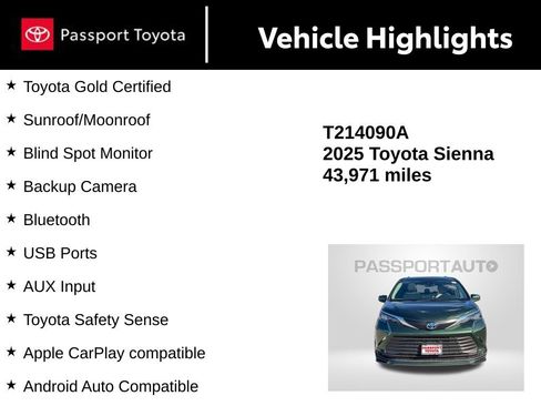 Certified 2025 Toyota Sienna LE image 14