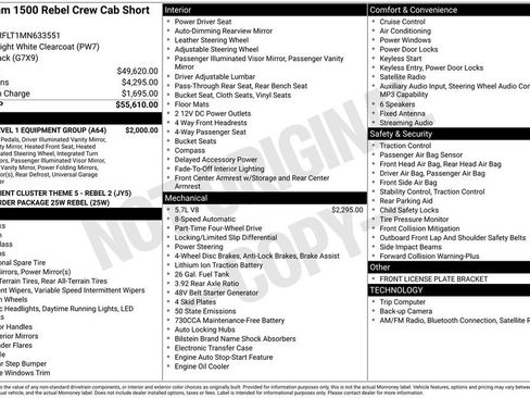 Used 2021 RAM 1500 Rebel w/ Rebel Level 1 Equipment Group AWD/4WD image 53