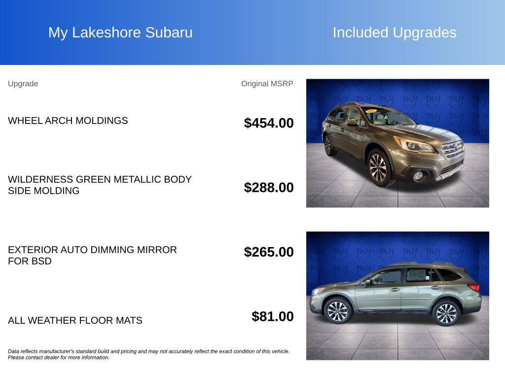 Used 2017 Subaru Outback 2.5i Limited AWD/4WD image 8