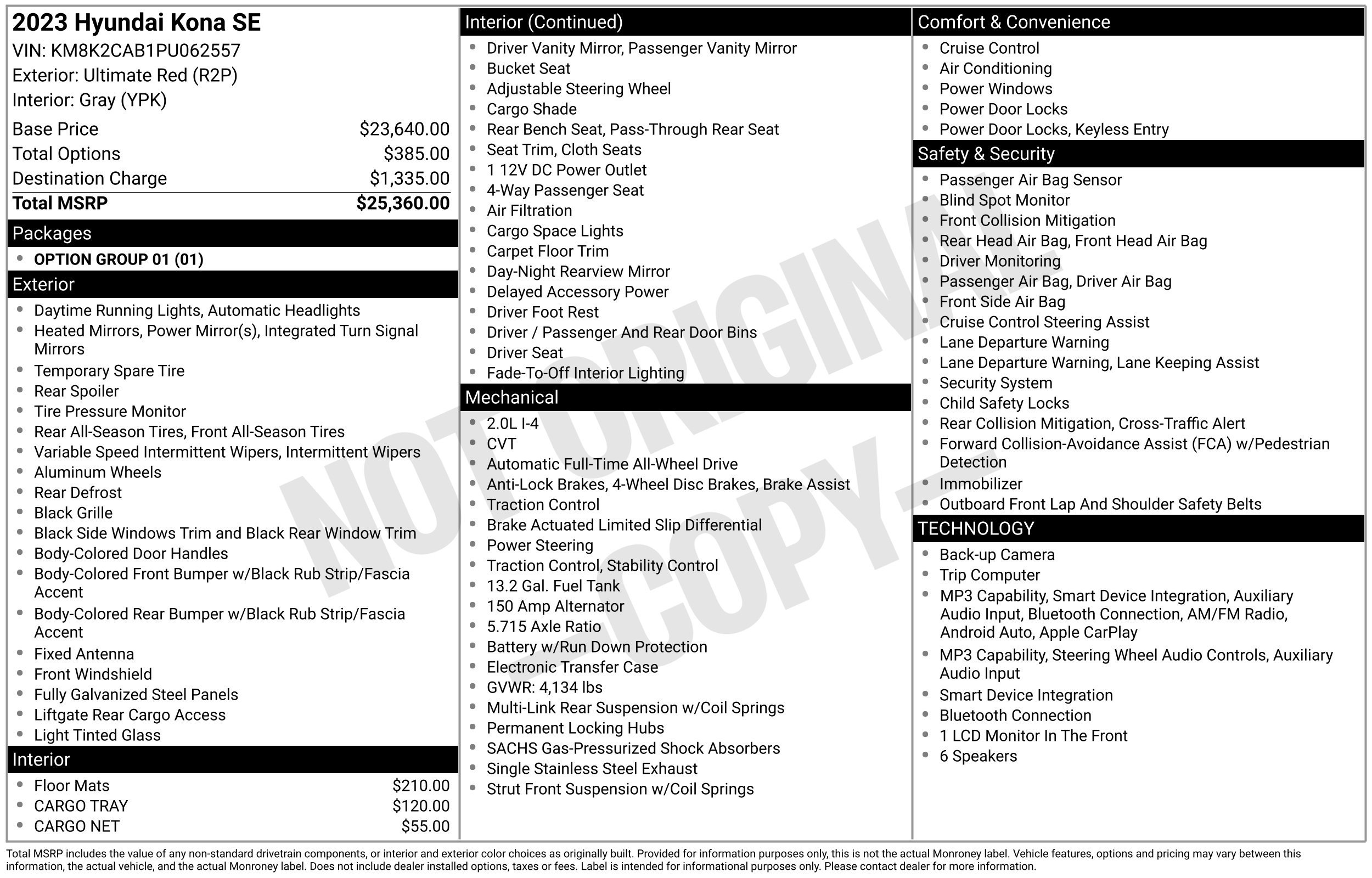 Certified 2023 Hyundai Kona SE AWD/4WD image 3