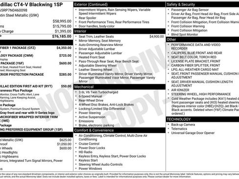 Used 2022 Cadillac CT4 V Blackwing w/ Carbon Fiber 1 Package RWD image 6