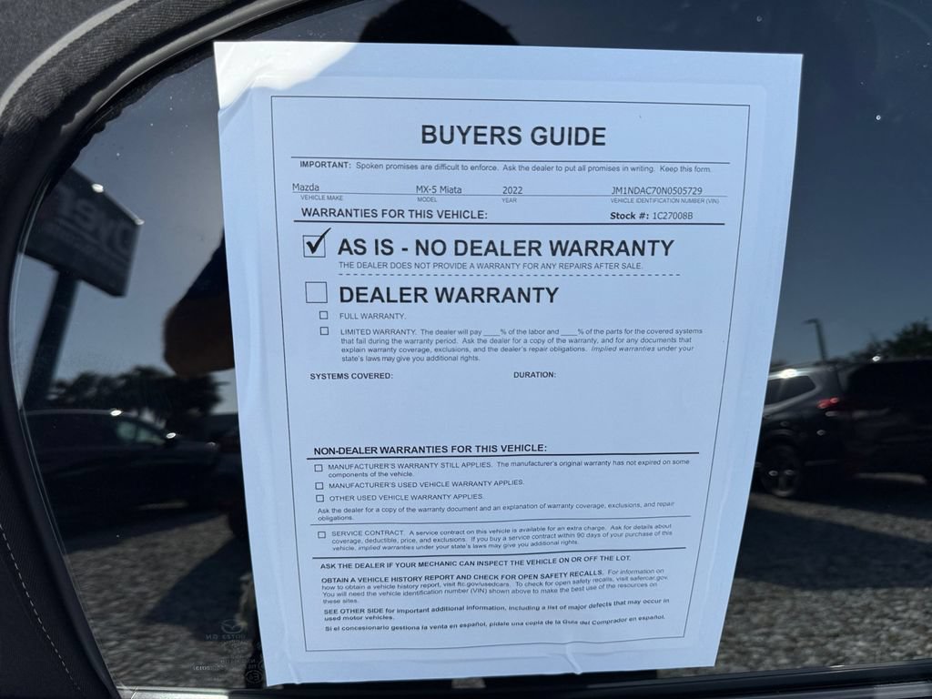 Certified 2022 MAZDA MX-5 Miata Club RWD image 26