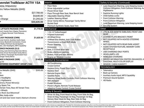 Used 2023 Chevrolet TrailBlazer ACTIV w/ Sun and Liftgate Package AWD/4WD image 12