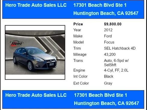 Used 2012 Ford Focus SEL FWD image 53