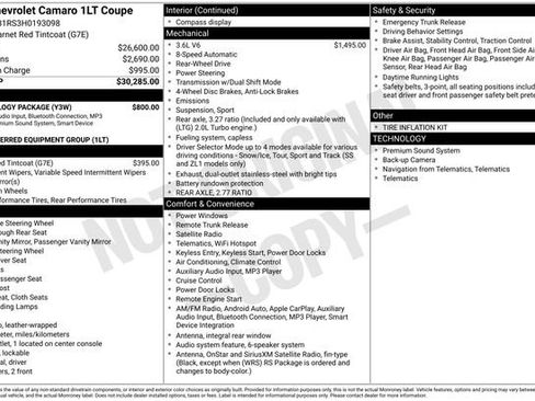 Used 2017 Chevrolet Camaro LT w/ Technology Package image 16