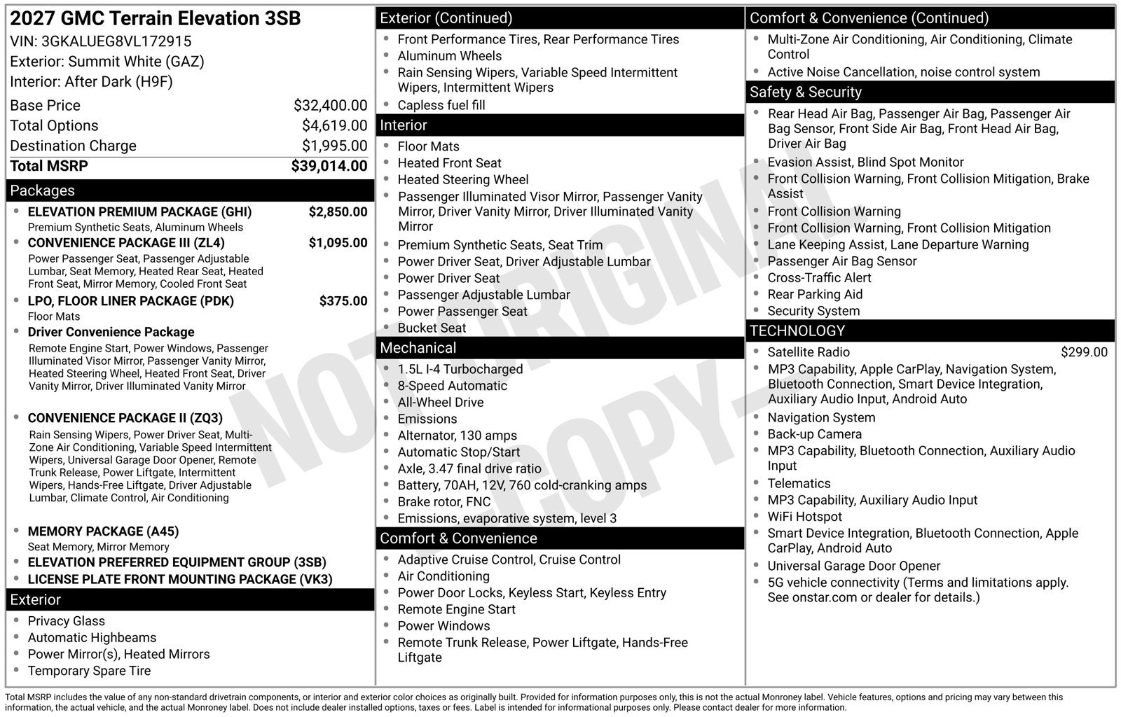 New 2027 GMC Terrain Elevation w/ Elevation Premium Package AWD/4WD image 5