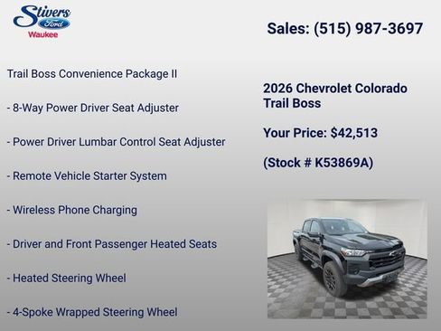 Used 2026 Chevrolet Colorado Trail Boss AWD/4WD image 16