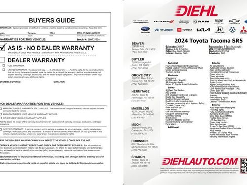 Certified 2024 Toyota Tacoma SR5 AWD/4WD image 43