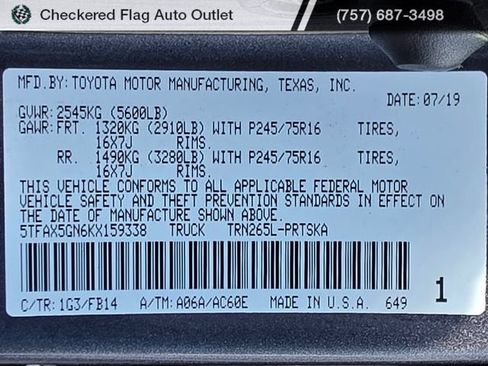 Used 2019 Toyota Tacoma SR w/ SR Convenience Package RWD image 19