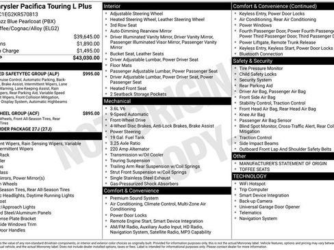Used 2019 Chrysler Pacifica Touring-L Plus w/ Advanced Safetytec Group FWD image 6