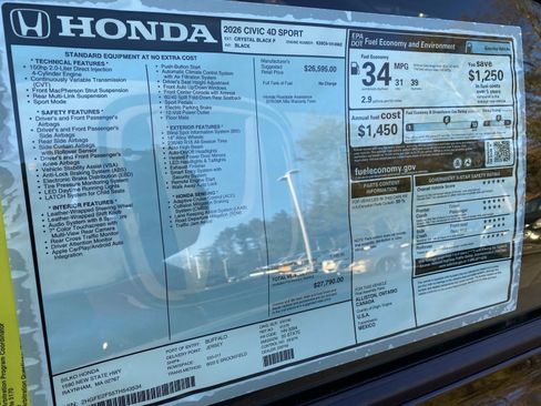 New 2026 Honda Civic Sport image 14