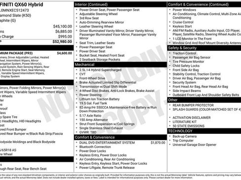 Used 2014 INFINITI QX60 FWD Hybrid w/ HEV Premium Package image 48