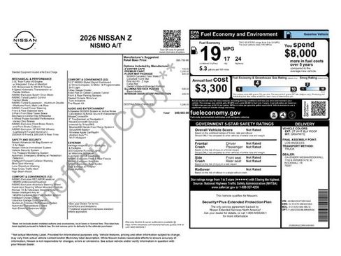 New 2026 Nissan Z Performance w/ Floor Mat Package RWD image 4