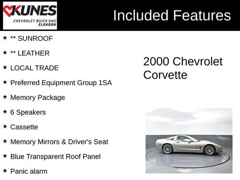 Used 2000 Chevrolet Corvette Coupe w/ Memory Pkg image 2
