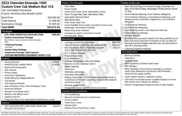 Certified 2023 Chevrolet Silverado 1500 Custom w/ LPO, Dark Essentials Package AWD/4WD image 5