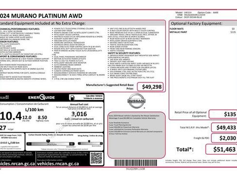 Used 2024 Nissan Murano Platinum AWD/4WD image 6