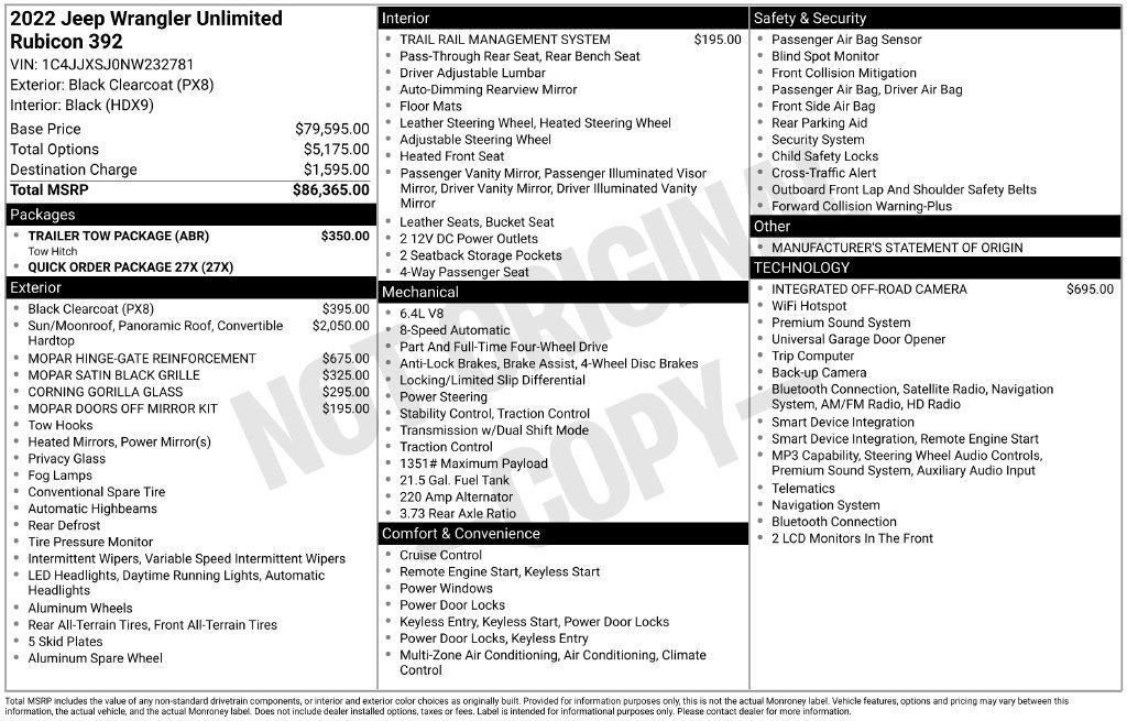 Used 2022 Jeep Wrangler Unlimited Rubicon w/ Trailer Tow Package AWD/4WD image 6