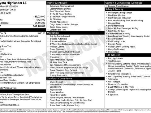 Used 2023 Toyota Highlander LE FWD image 4