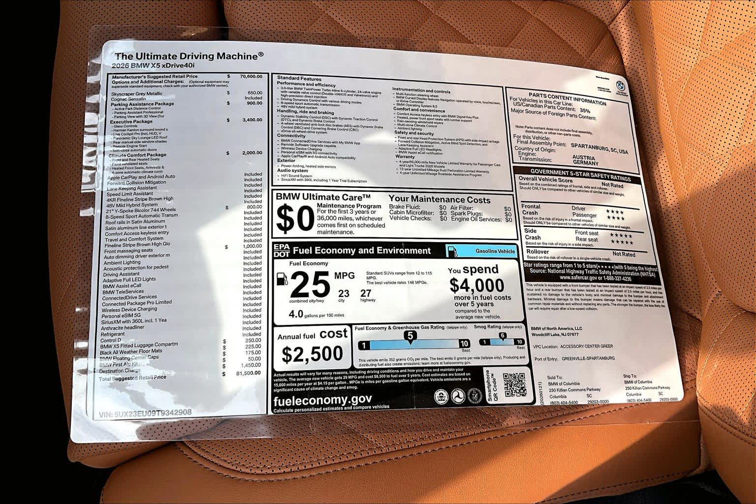 Used 2026 BMW X5 xDrive40i w/ Executive Package AWD/4WD image 19