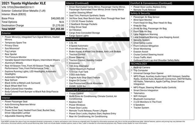 Used 2021 Toyota Highlander XLE FWD image 4
