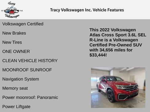 Certified 2022 Volkswagen Atlas Cross Sport SEL R-Line AWD/4WD image 6