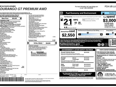 Certified 2024 Dodge Durango GT AWD/4WD image 2