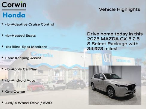 Used 2025 MAZDA CX-5 AWD 2.5 S w/ Select Package image 6