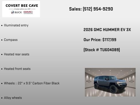 New 2026 GMC Hummer EV 3X w/ Carbon Fiber Edition Package AWD/4WD image 18