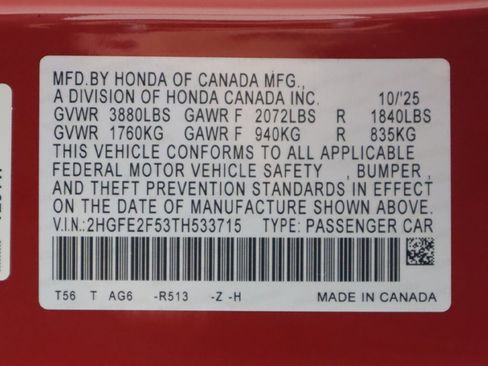 New 2026 Honda Civic Sport image 24