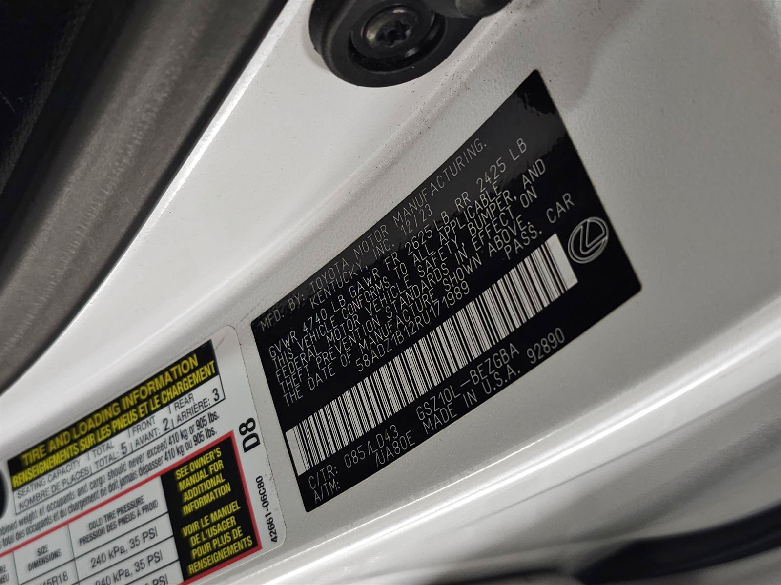 Certified 2024 Lexus ES 350 w/ Premium Package FWD image 32