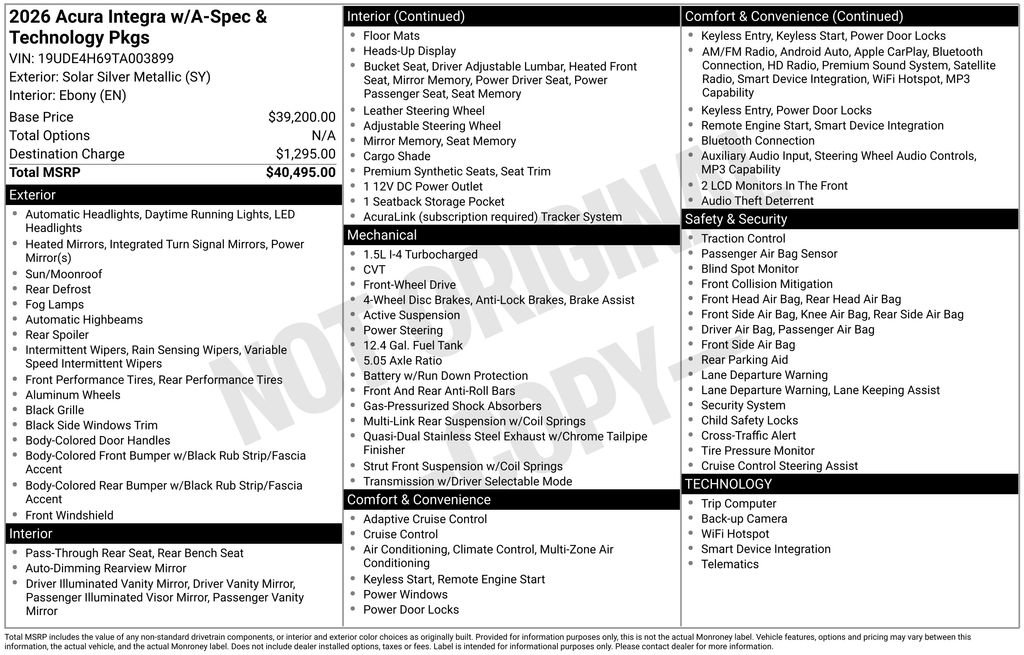 Certified 2026 Acura Integra A-Spec w/ Technology Package FWD image 3