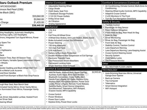 Certified 2025 Subaru Outback Premium AWD/4WD image 33